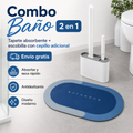 Combo Baño 2 en 1: Tapete Absorbente + Escobilla con Cepillo Adicional