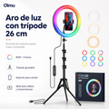 Aro de Luz RGB 26 cm con Trípode Ajustable