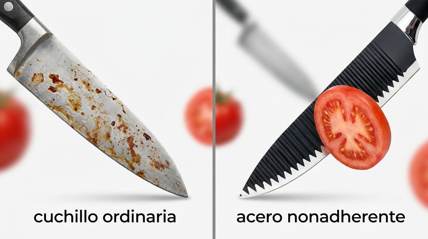 Juego de cuchillos antiadherentes 6 piezas acero inoxidable