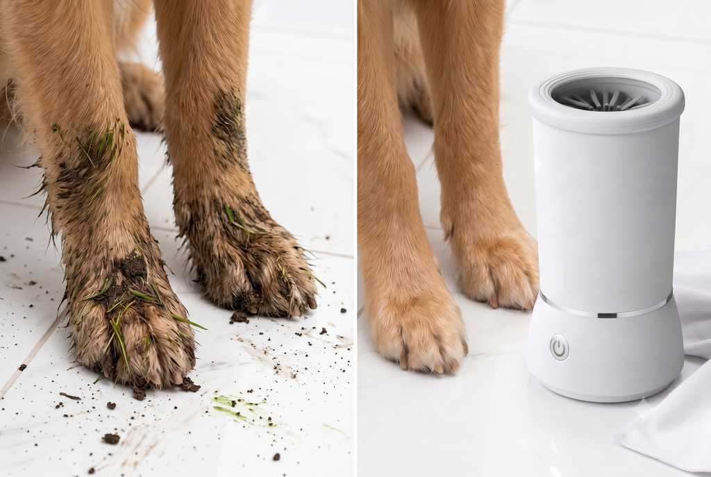Limpiador de patas eléctrico para perros