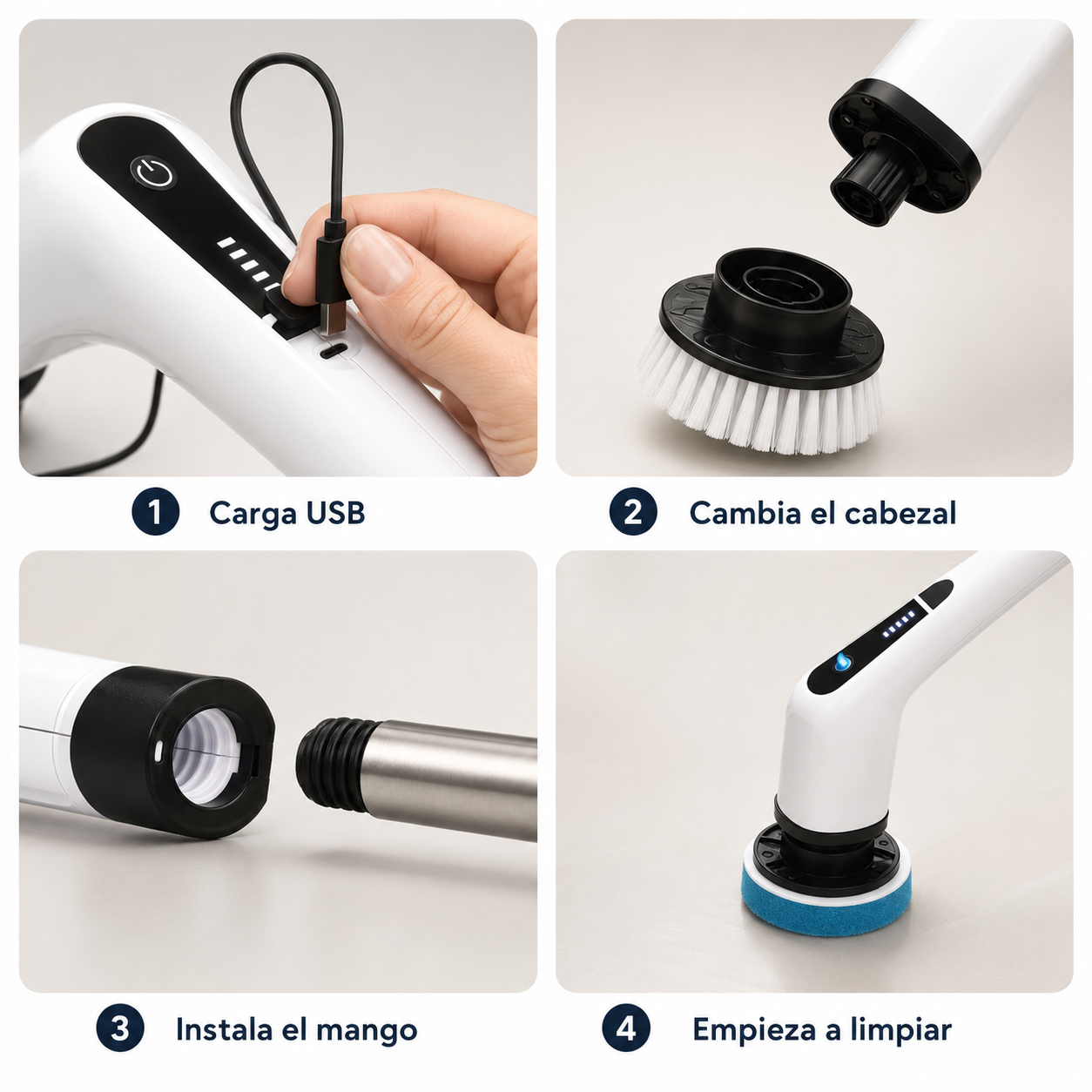 Cepillo eléctrico 9 en 1 para limpiar baño y cocina